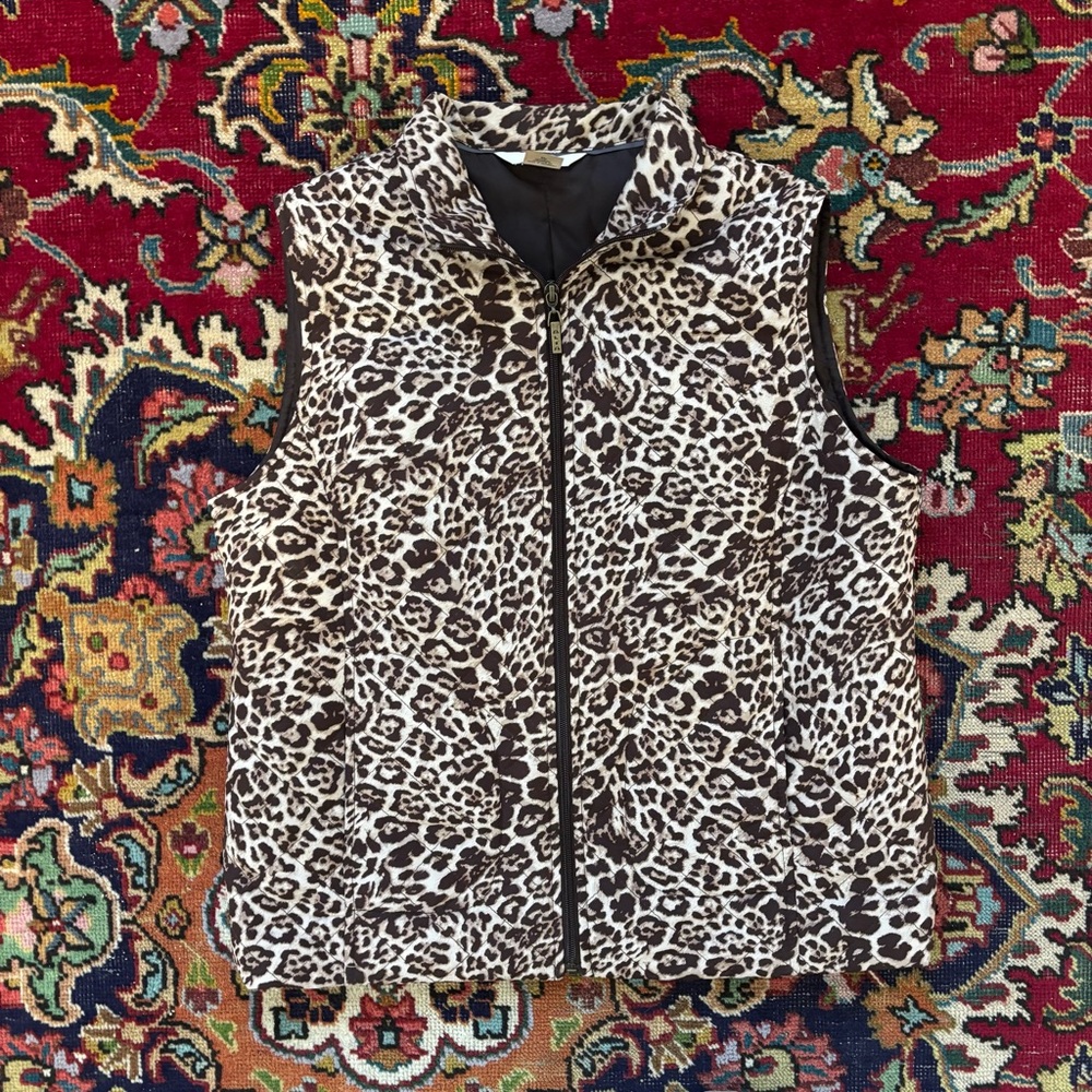 Alia Brown Leopard Print Vest